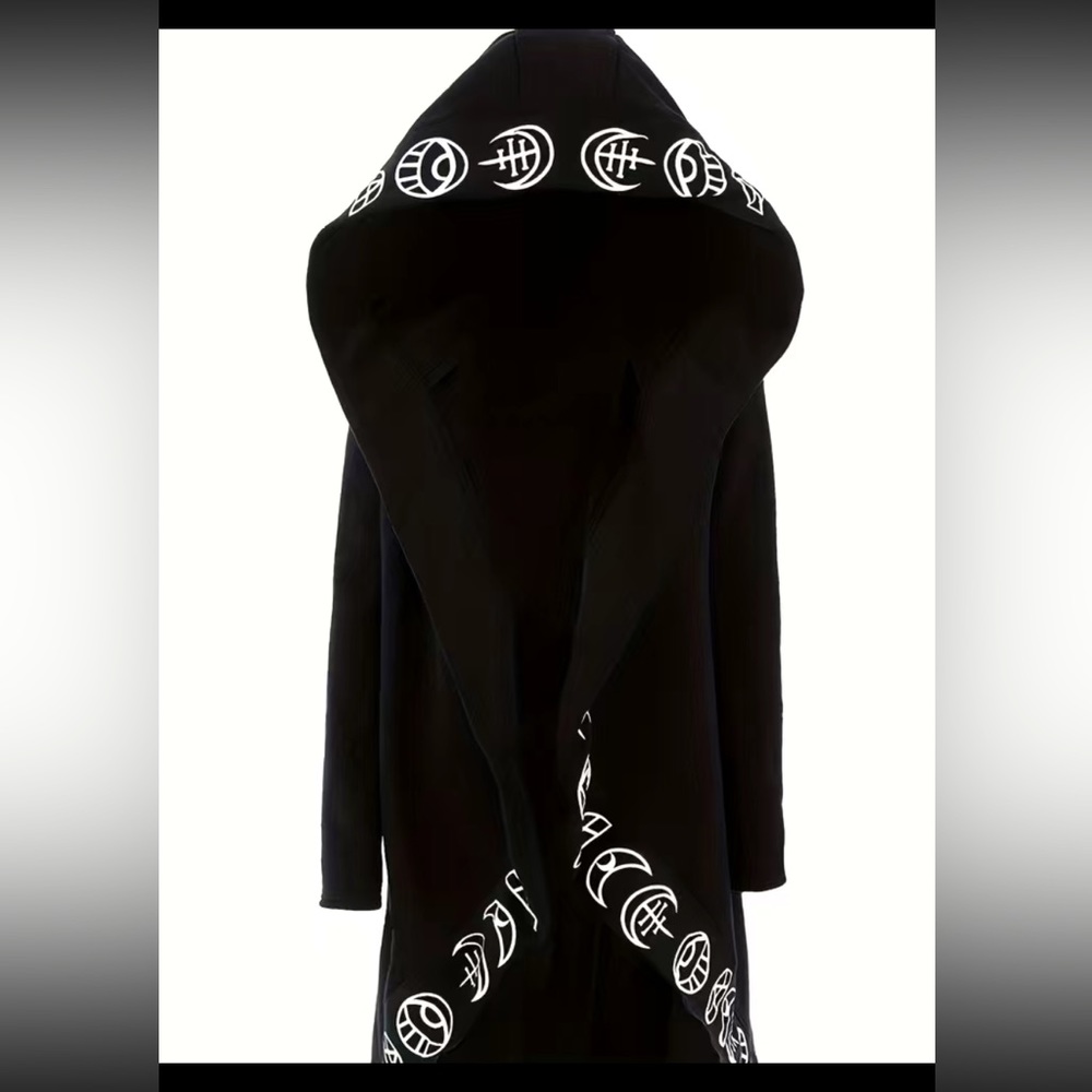 🧿 EVIL EYE 🪬 MOON 🌚 WICCAN CARDIGAN🧙🏻‍♀️🐈‍⬛sz.MEDIUM - Picture 3 of 13
